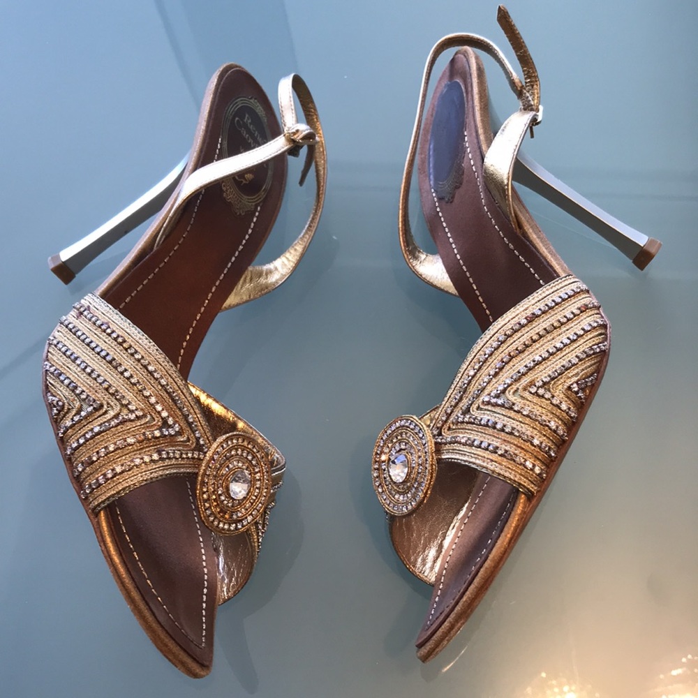 Rene caovilla Sandals size 40 gold crystal - Picture 4 of 8